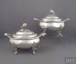 English Sterling Silver Sauce Tureens