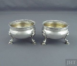 Pair of English Sterling Silver Open Salts