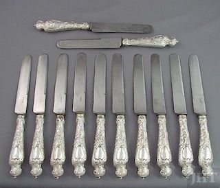 Set of Twelve French Rococo Dinner Knives
