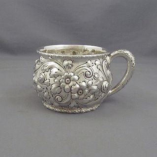 Repousse Sterling Silver Mug