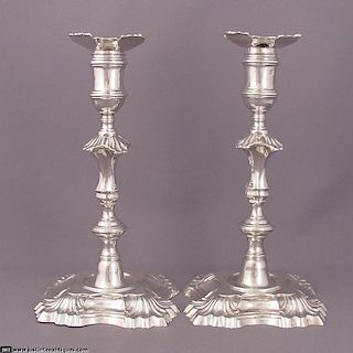 Pair of George II Silver Candlesticks