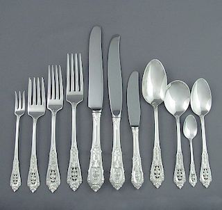 Wallace Rosepoint Sterling Silver Flatware Set for 12