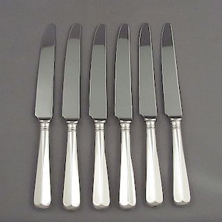 Set of Rat Tail Silver Dinner Knives