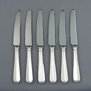 Set of Rat Tail Pattern Silver Dessert Knives