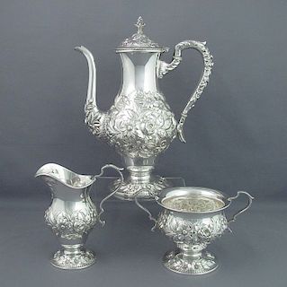 Kirk Repousse Sterling Silver Coffee Set