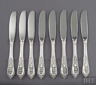 8 Wallace Rosepoint Sterling Butter Spreaders