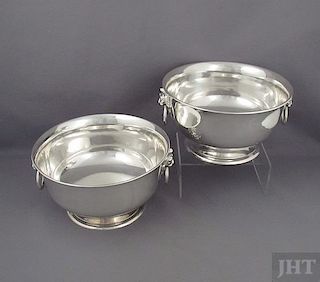 Pair of English Sterling Silver Rose Bowls
