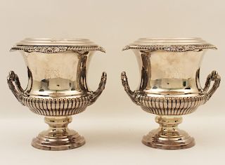 ENGLISH VICTORIAN SILVER PLATE WINE COOLERS