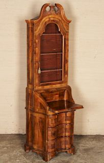 CONTINENTAL WALNUT SHAPED FRONT BOOKCASE