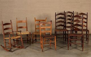 COLLECTION OF 8 AMERICAN CHAIRS
