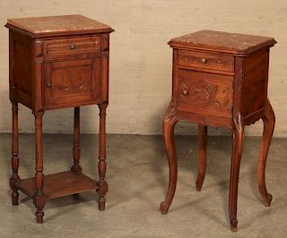 2 FRENCH MARBLE TOP CHEVETS