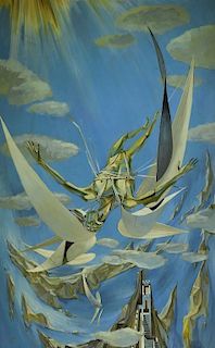 Robert Davison Fall of Icarus Surrealist Painting