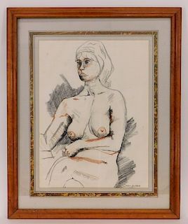 Attrib. William Zorach Study Drawing of Nude Woman