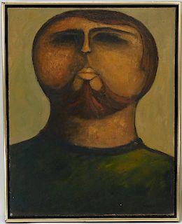 Arnaldo Miccoli Modernist Self Portrait Painting