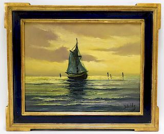 Thomas Wells Impressionist Maritime O/C Painting