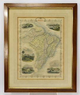 1851 J. Rapkin England Colored Map of Brazil