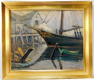 William Fisher Maritime Harbor Seascape Painting