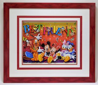 Walt Disney 3D Cut Lithograph Mickey and the Gang