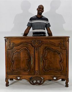 19C French Country Carved Oak Sideboard