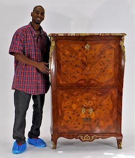 French Secretaire Abattant Marquetry Inlaid Desk