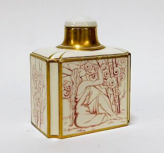 Albert Martine Sevres Porcelain Art Deco Tea Caddy