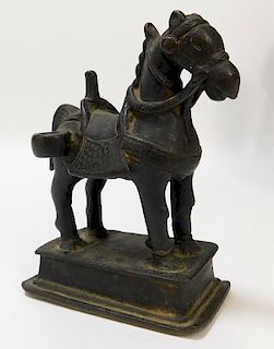 C.1900 Indian Bronze Saddled Horse Figure