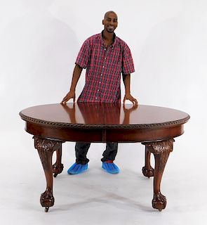 Robust Mahogany Ball & Claw Foot Dining Table