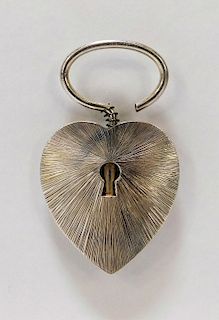 Cartier Sterling Silver Lock Heart Key Chain