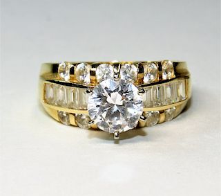 Estate 14K Gold Lady's Fancy Cubic Zirconia Ring