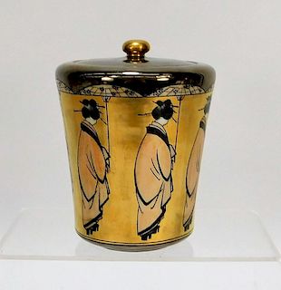 American Belleek Art Nouveau Japonisme Geisha Jar