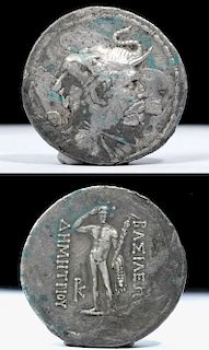 Bactrian Kingdom Demetrius I Silver AR Tetradrachm