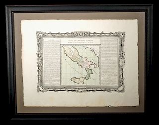 Framed Engraved Map of Ancient Roman Empire - 1763