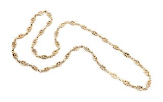 A Victorian fancy gold link eternity necklace