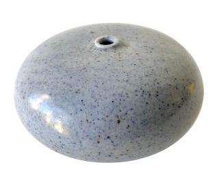 Larry Carnes Speckled Blue Mid Century Modern California Studio Pottery Weed Pot