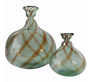 Donald Shepherd for Blenko Mid Century Modern Glass Balloon Vases