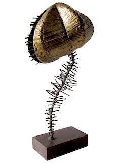1960s Brockmann Bronze Venus Fly Trap Modernist Sculpture