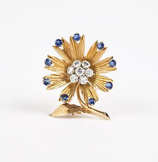A gem-set flower brooch, Van Cleef & Arpels