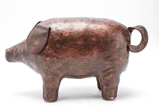 Abercrombie & Fitch Manner Leather Pig Foot Stool