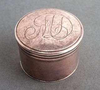 Silver Cylinder-Form Circular Covered Pill Box