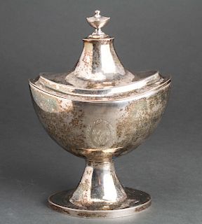 John Sayre American Silver Sugar Bowl w Lid C.1800