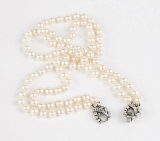 A double strand of cultured pearls