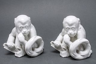 Wien Austrian Ceramic Monkey Figure Sculptures, Pr