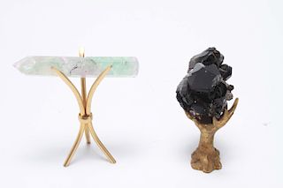 Mineral Geode Specimen, Black Quartz & Fluorite, 2