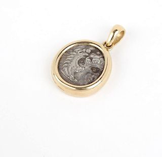 A gold and coin pendant, Bulgari