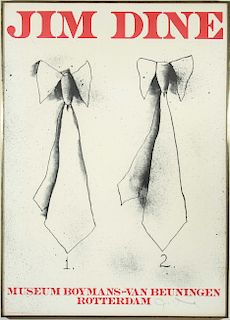 Jim Dine "Two Ties" Rotterdam Museum Signed Litho