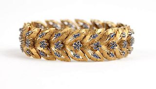 A sapphire and gold bracelet