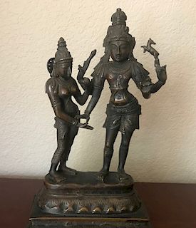 Marriage of Shiva and Parvati, Bronze, 19th Century