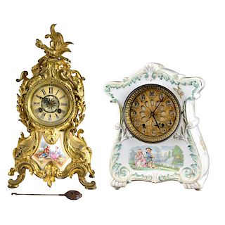 Grouping of Two (2) Antique Clocks