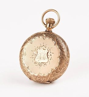 A lady's Elgin gold hunter case pocket watch