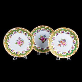 Three Sevres Cabinet Plates